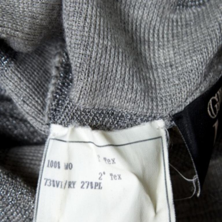 Gianfranco Ferre Top a maniche corte in maglia jacquard a motivi metallici M. in vendita 1