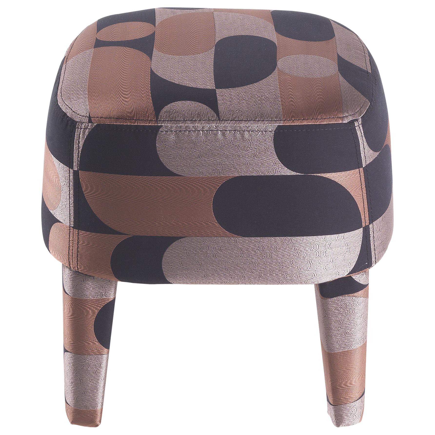 21st Century Mini Pouf in Fifties Pink Jacquard by Gianfranco Ferré Home