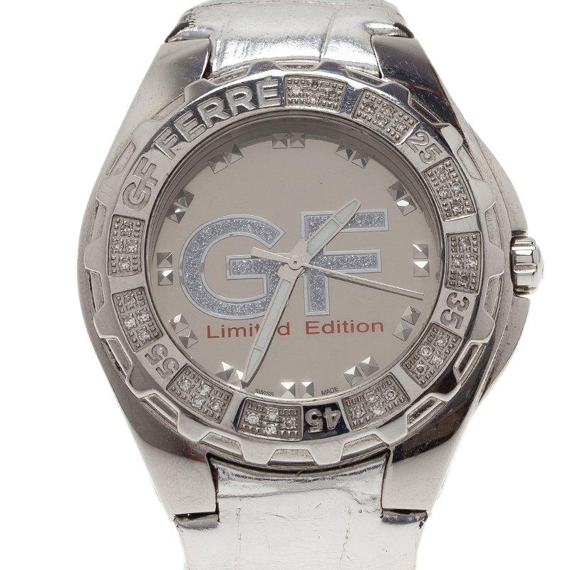 Contemporain Montre-bracelet pour femme Gianfranco Ferre Mirror 9040J en édition limitée avec diamants 44MM