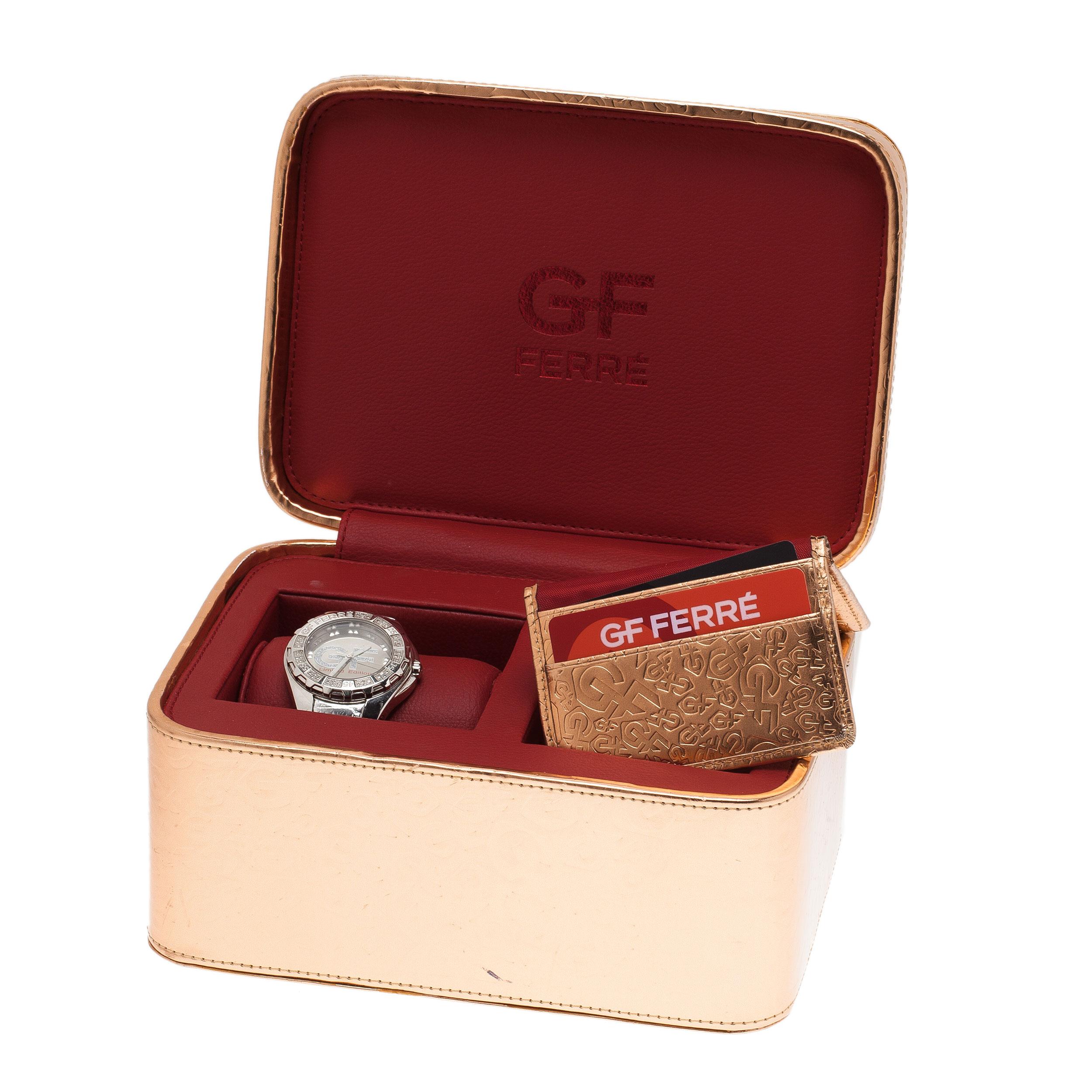 Contemporary Gianfranco Ferre Mirror 9040J Limited Edition Diamond Women's Wristwatch 44MM