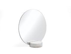 21st Century Moon Table Mirror with Base in Marble by Gianfranco Ferré Home
