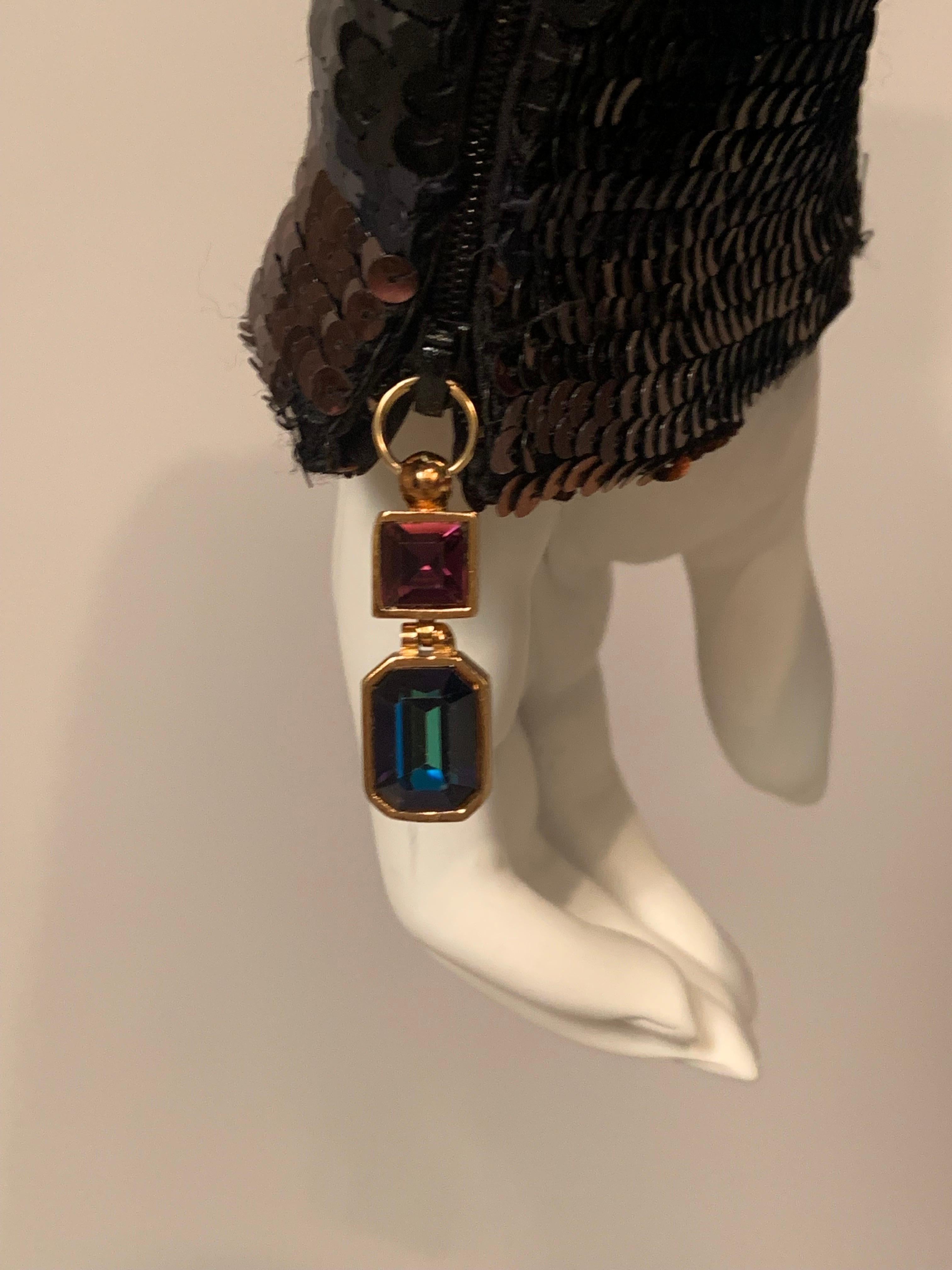 Gianfranco Ferre - Giacca con zip a righe multicolore e paillettes in vendita 4