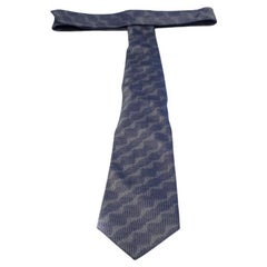 Gianfranco Ferre Navy Blue Silk Jacquard Traditional Tie