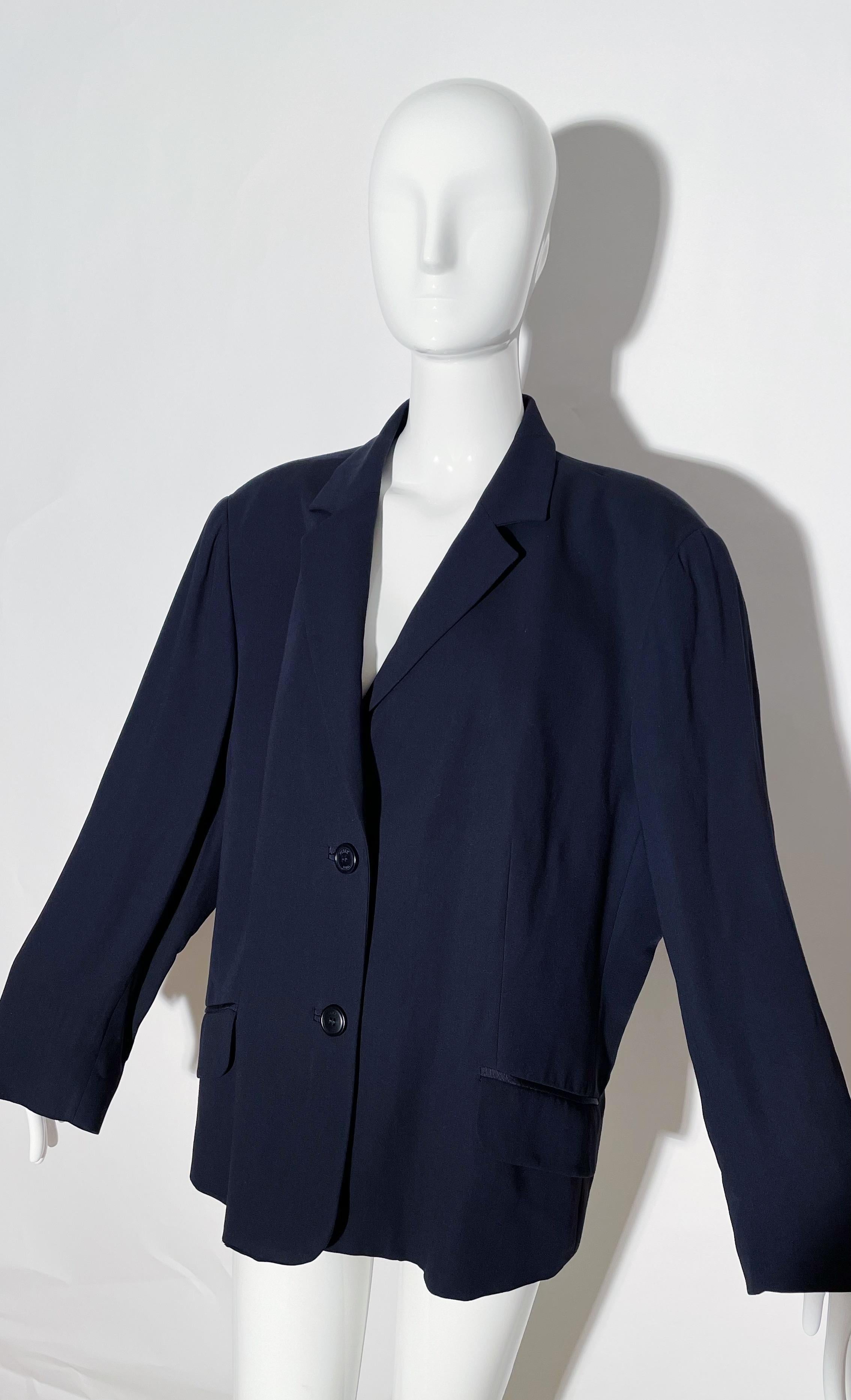 Women's or Men's Gianfranco Ferre Navy Forma Blazer  For Sale