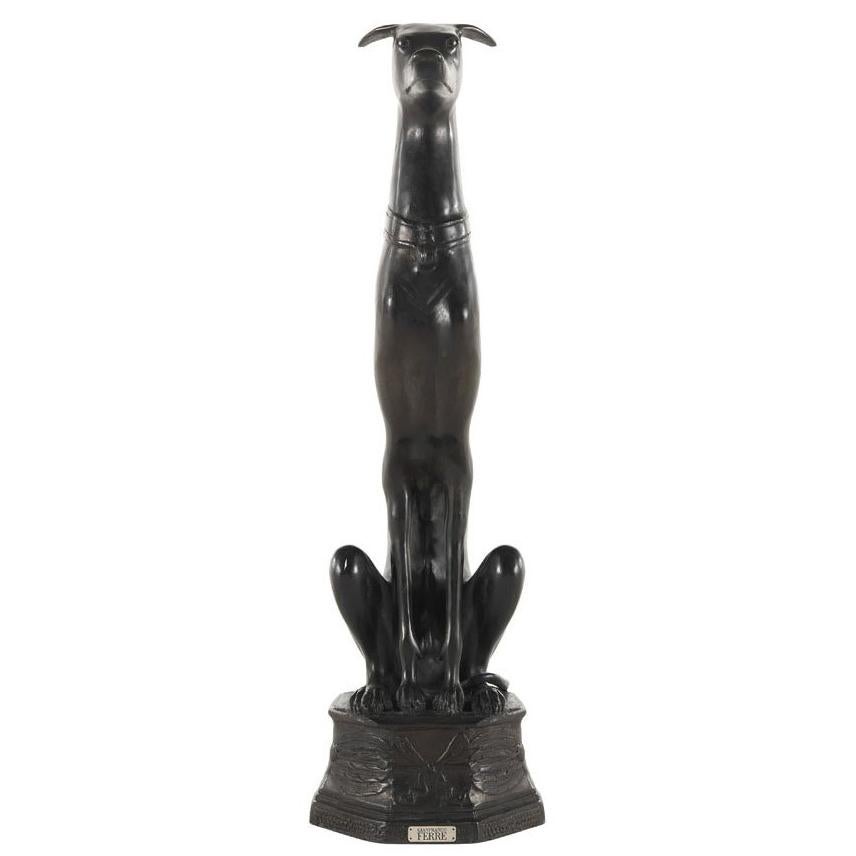 Gianfranco Ferre Neo Dog Decorational Element in Black Bronze For Sale