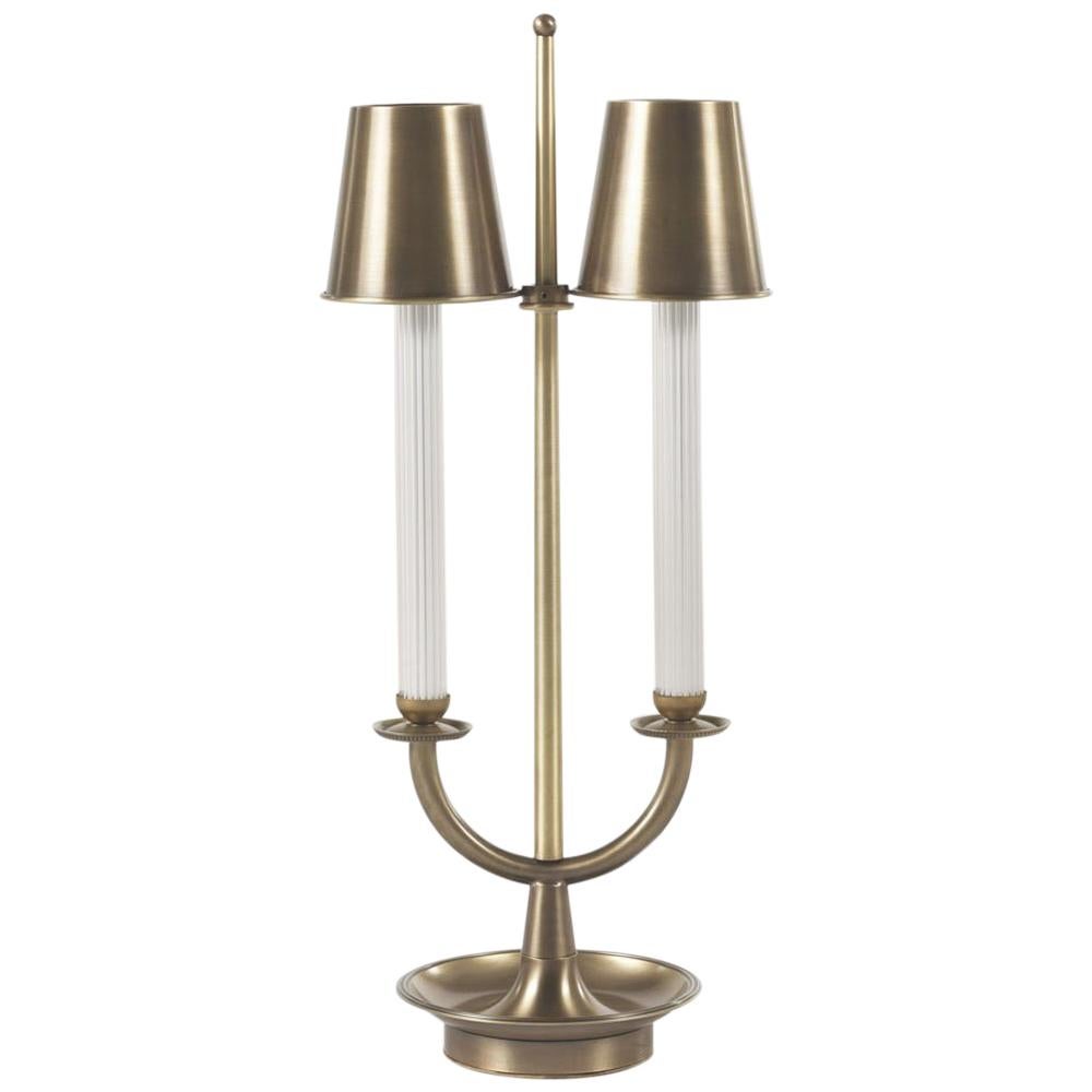 Gianfranco Ferre Neptune Table Lamp in Brass and Glass For Sale