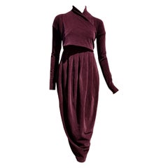 Gianfranco FERRÉ "New" Burgundy Velvet Cotton Dress - Unworn