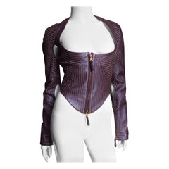 Gianfranco Ferre New Cut out Leather Jacket