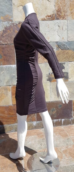 Gianfranco FERRÉ "New" Haute Couture Brown Gray Striped Wool Dress - Unworn