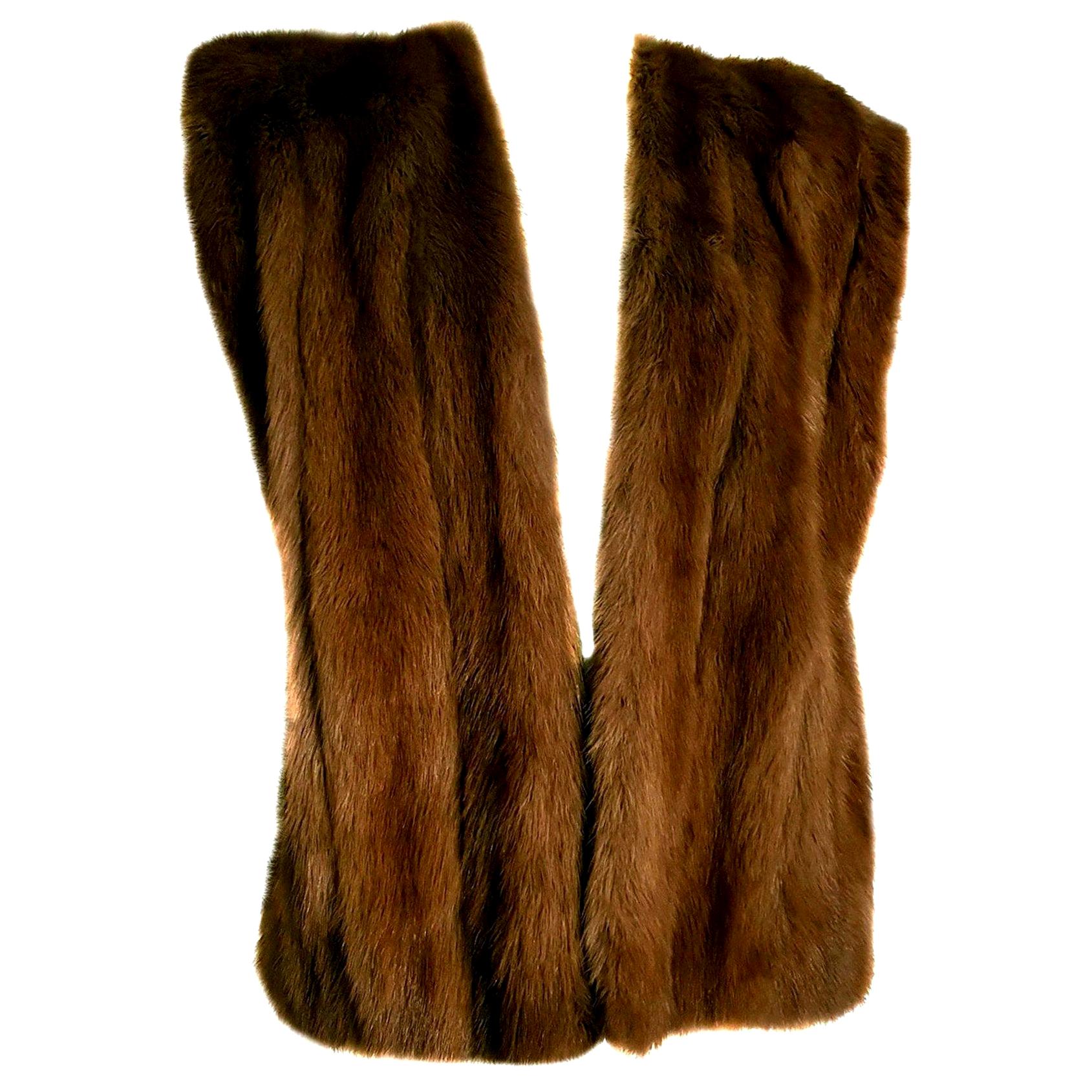 Gianfranco FERRÉ "New" Haute Couture wild Marten Brown Fur Vest Gilet - Unworn For Sale