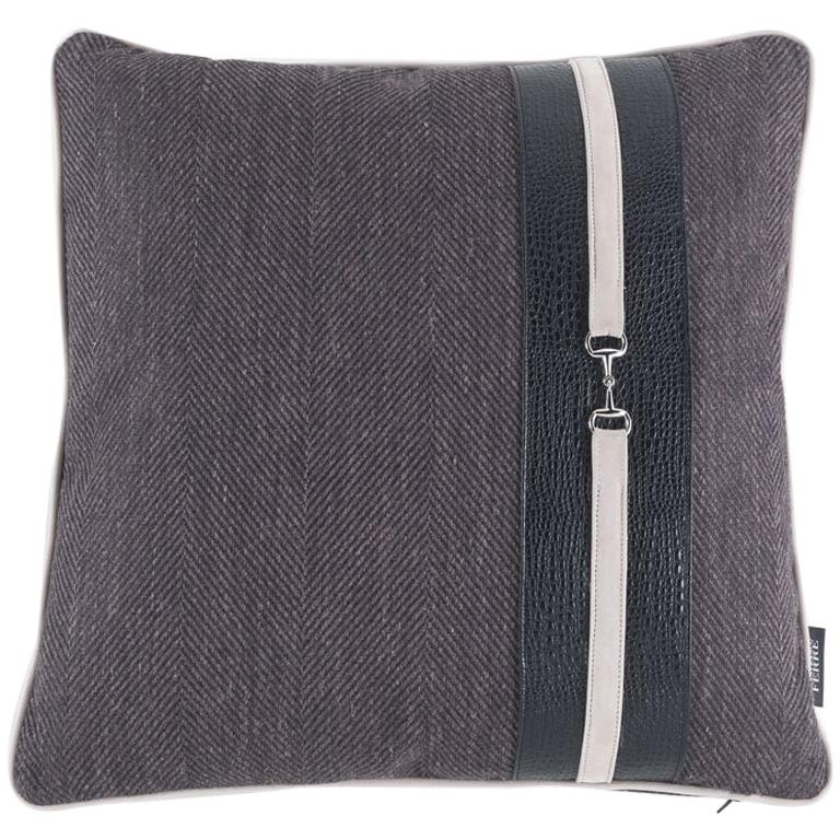 Gianfranco Ferré Noho Pillow in Dark Brown Fabric For Sale