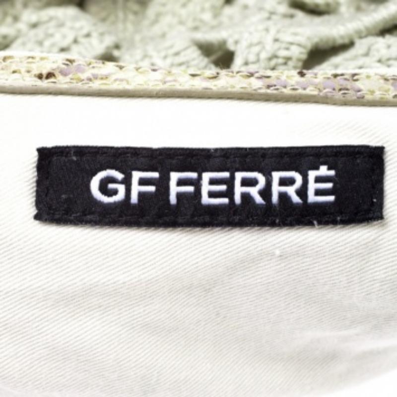 Gianfranco Ferre Greene & Greene & Greene Tote in pelle goffrata di pitone e crochet in vendita 4