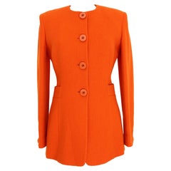 Gianfranco Ferre Orange Wool Fitted Jacket