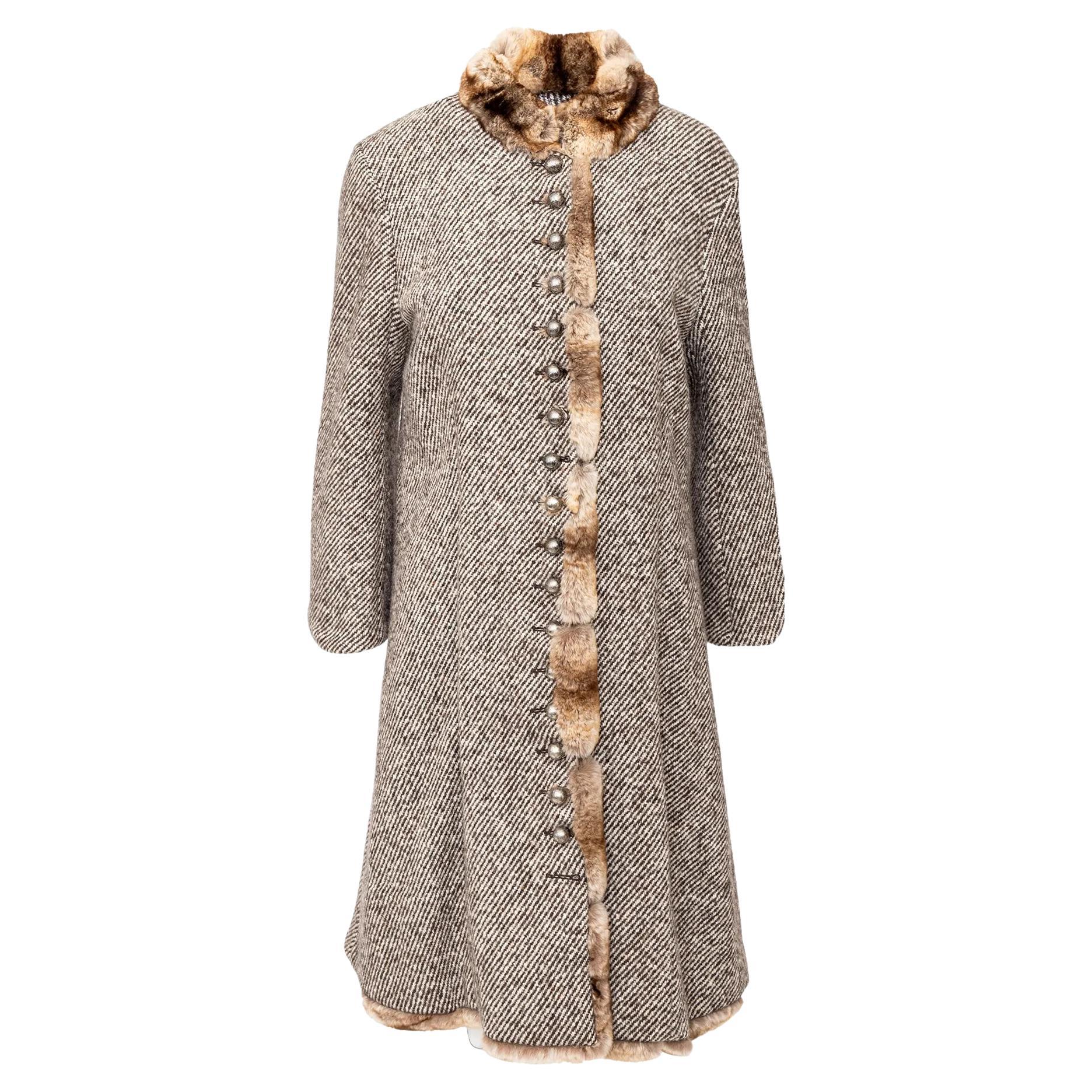 Gianfranco Ferré Cappotto con inserti in pelliccia - Anni '90 in vendita