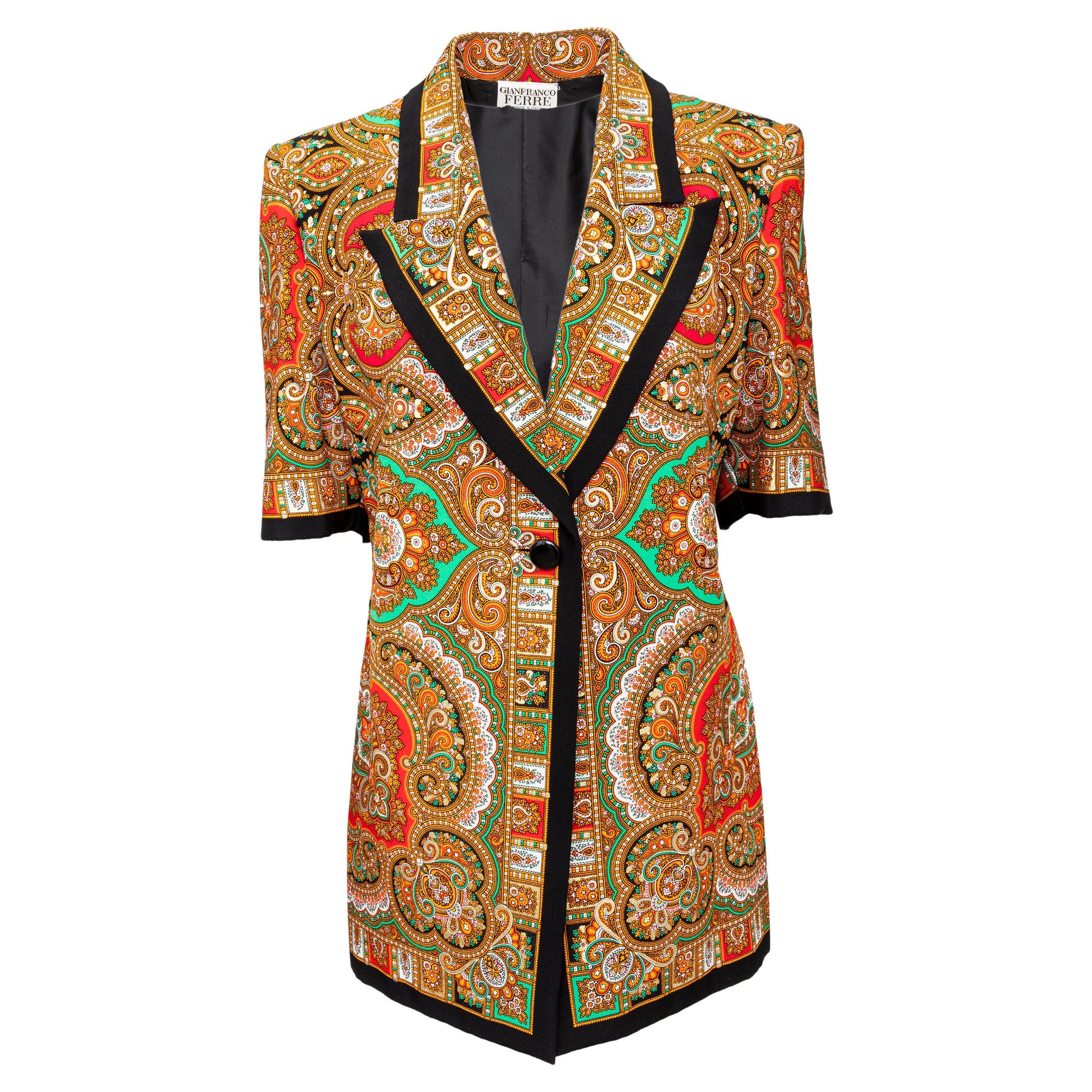 Gianfranco Ferré Paisley Printed Jacket - '90s For Sale