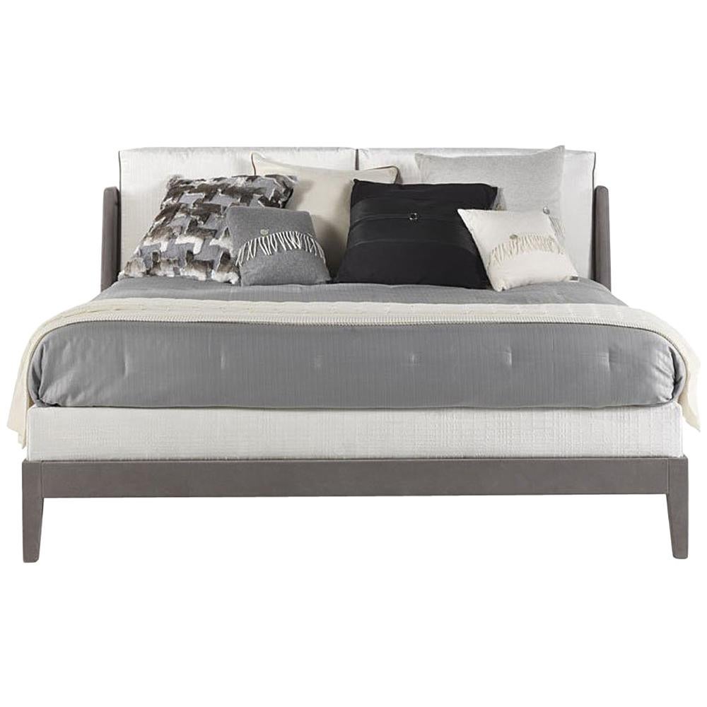 Gianfranco Ferré Peggy Bed in Grey Fabric For Sale