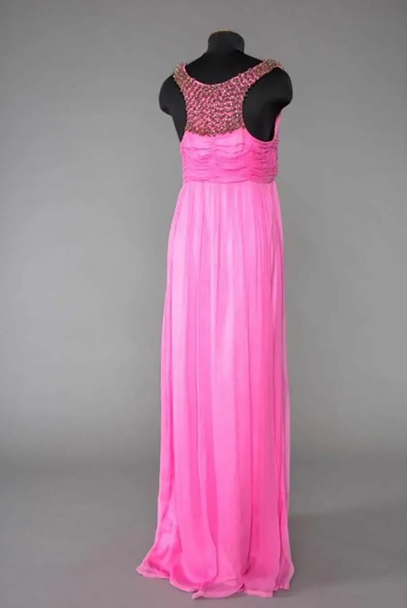GIANFRANCO FERRE PINK LONG DRESS Sz IT 48 In New Condition In Montgomery, TX