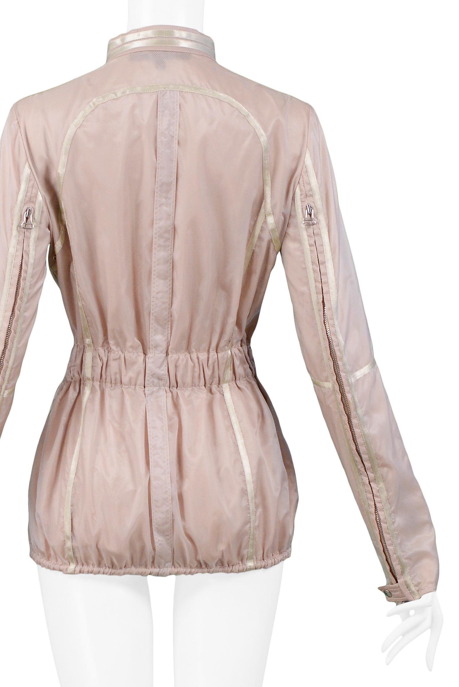 Gianfranco Ferre Pink Nylon Windbreaker Jacket 2005 For Sale 1