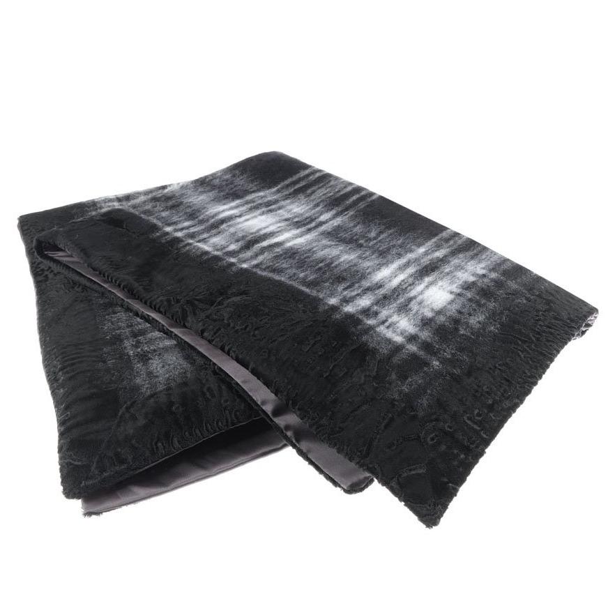 Gianfranco Ferré Precious Tartan Throw in Black Velvet For Sale