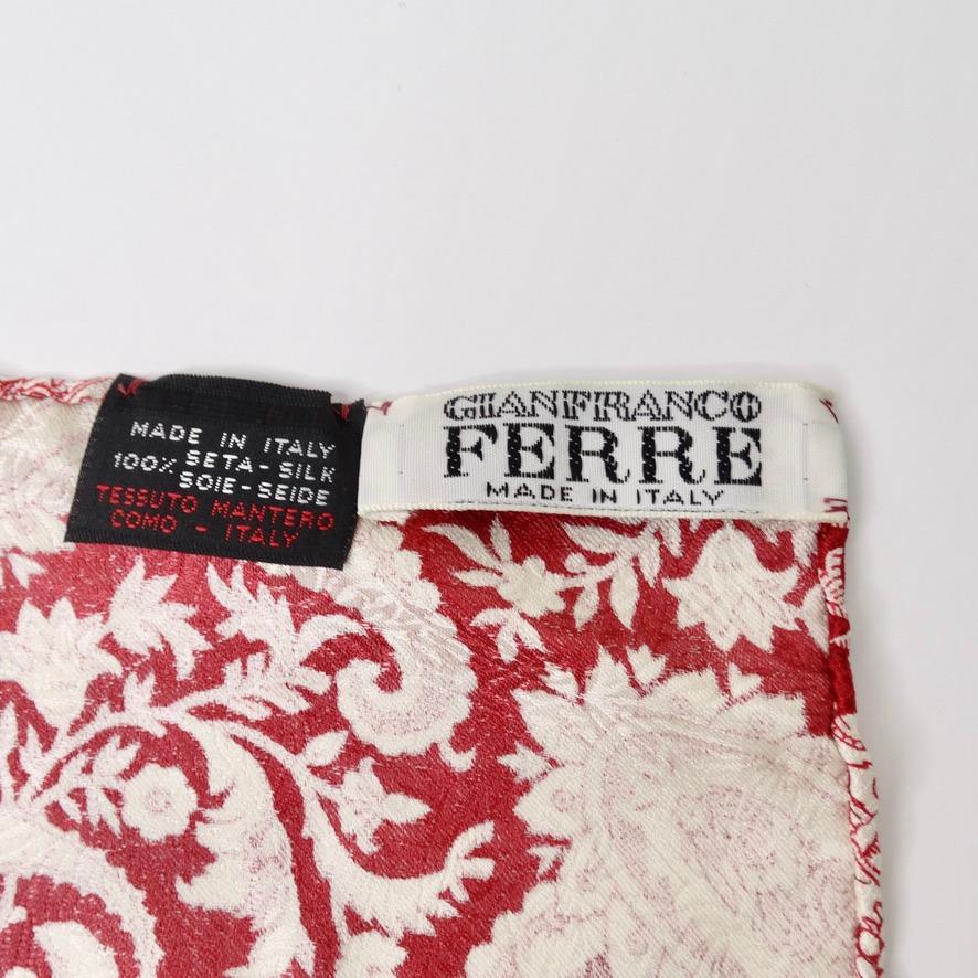 Gianfranco Ferre Printed Silk Scarf In Good Condition For Sale In Scottsdale, AZ