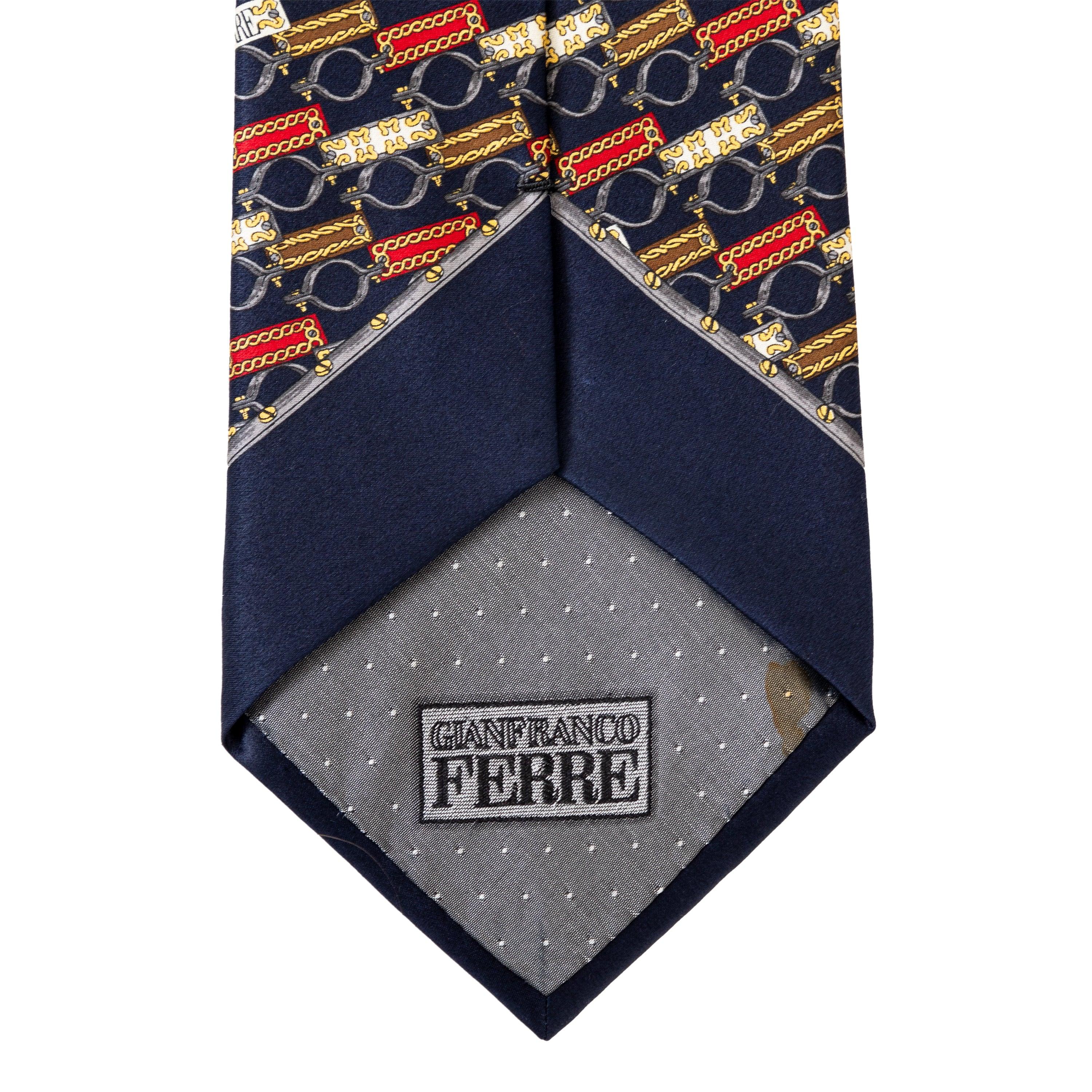 Gianfranco Ferré Printed Silk Tie - '90s In Good Condition For Sale In Milano, IT