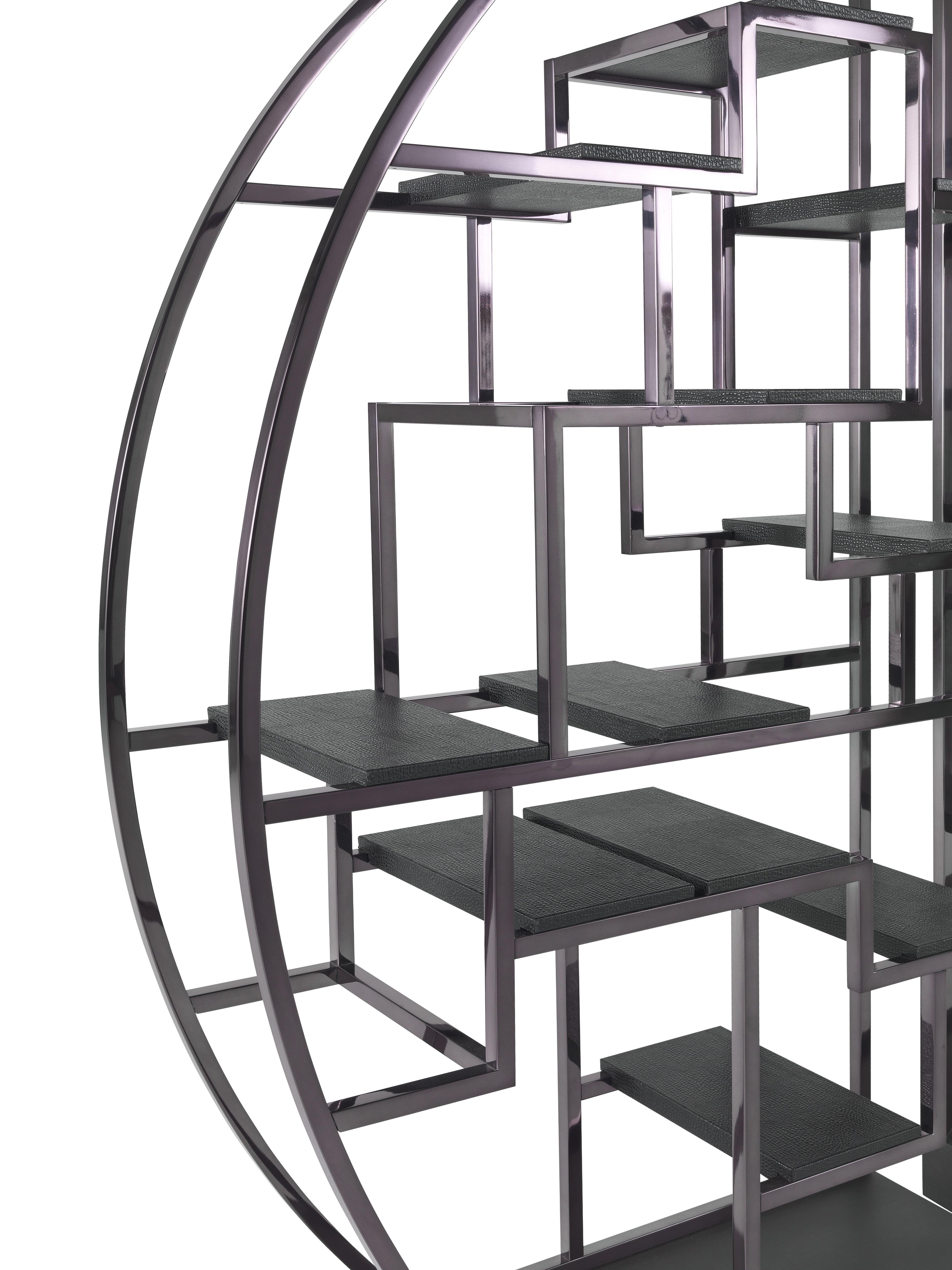 Modern 21st Century Psyco Bookcase in Black Chrome Finishing by Gianfranco Ferré Home For Sale