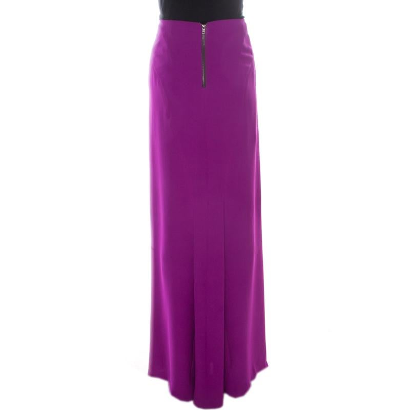 You can add this great elegant Gianfranco Ferre skirt in your apparel for when you want to make a statement in an understated way. It comes in purple to a maxi length and it is gorgeous!

