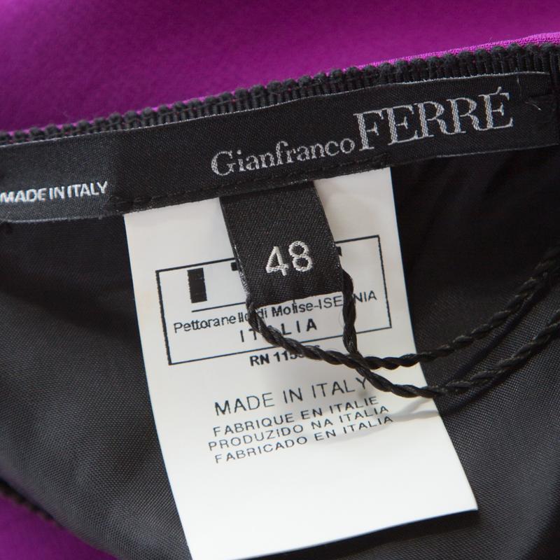 Gianfranco Ferre Purple Crepe Maxi Skirt L In Good Condition In Dubai, Al Qouz 2