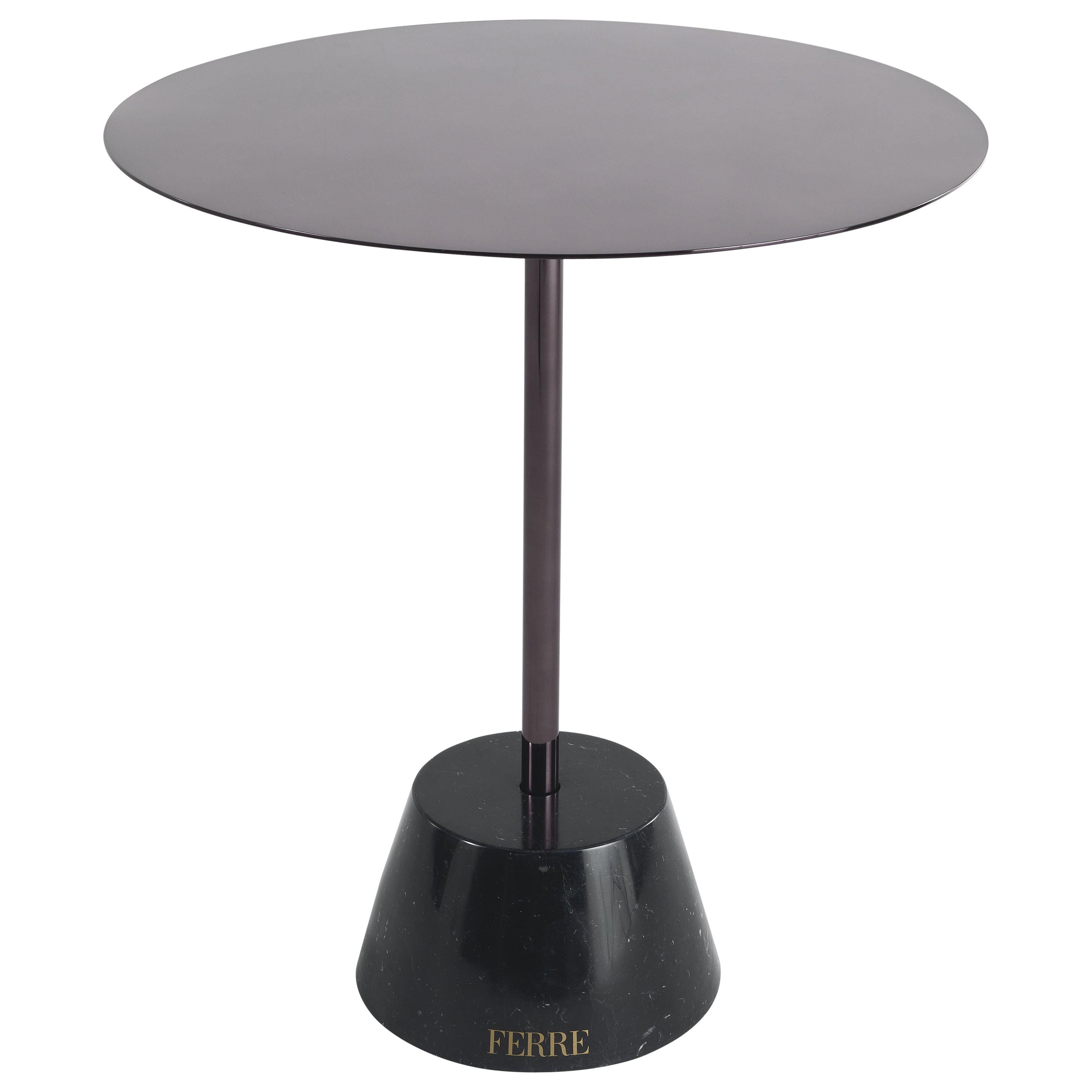 21st Century Queens Side Table in Black Chrome Finish by Gianfranco Ferré Home