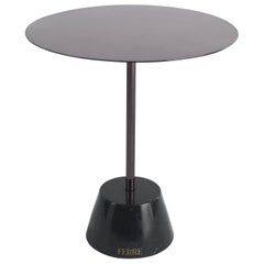 Table d'appoint Queens 21st Century en finition chromée noire par Gianfranco Ferré Home