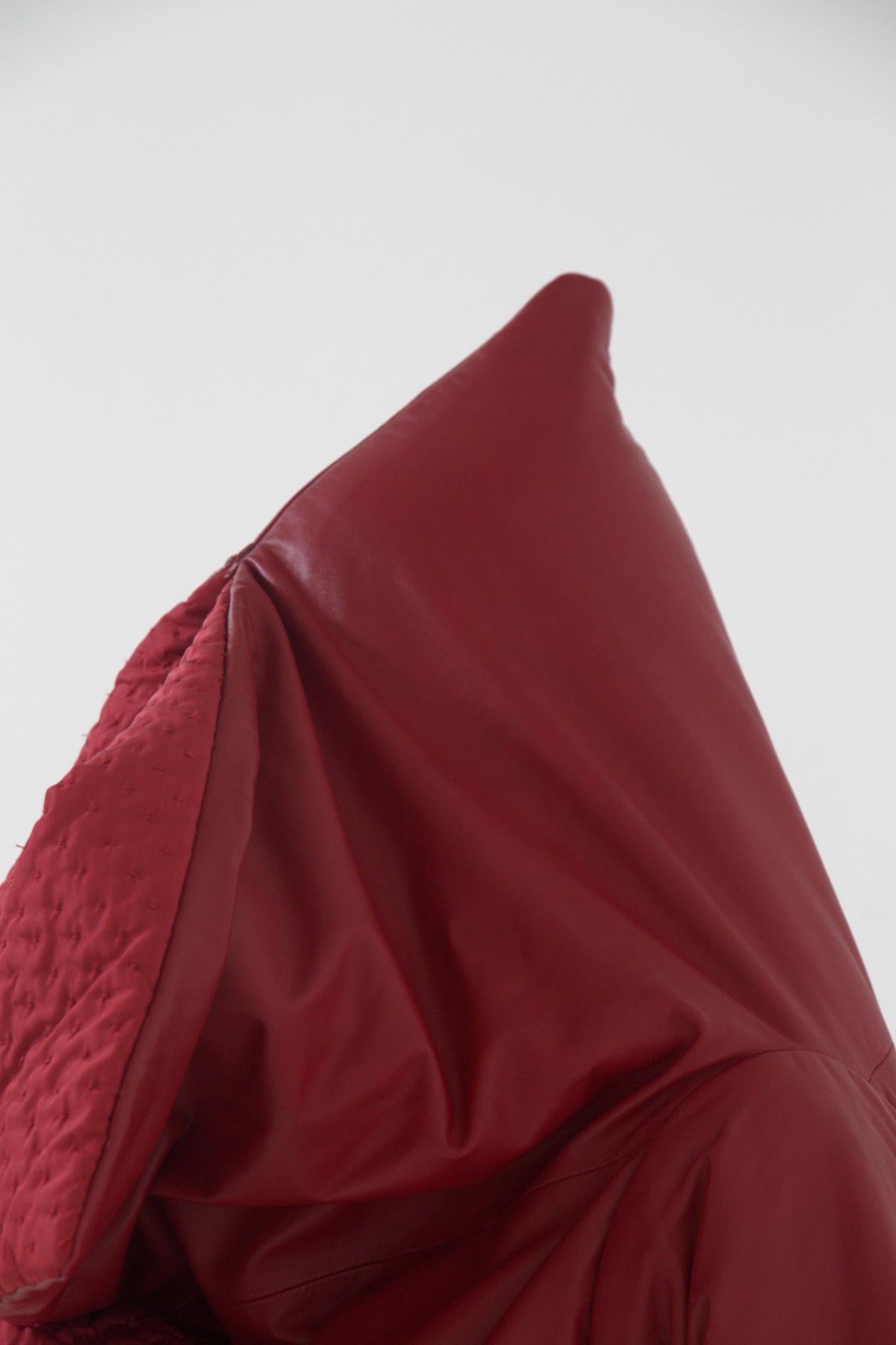 Gianfranco Ferré Rare Oversized Red Leather Jacket For Sale 3