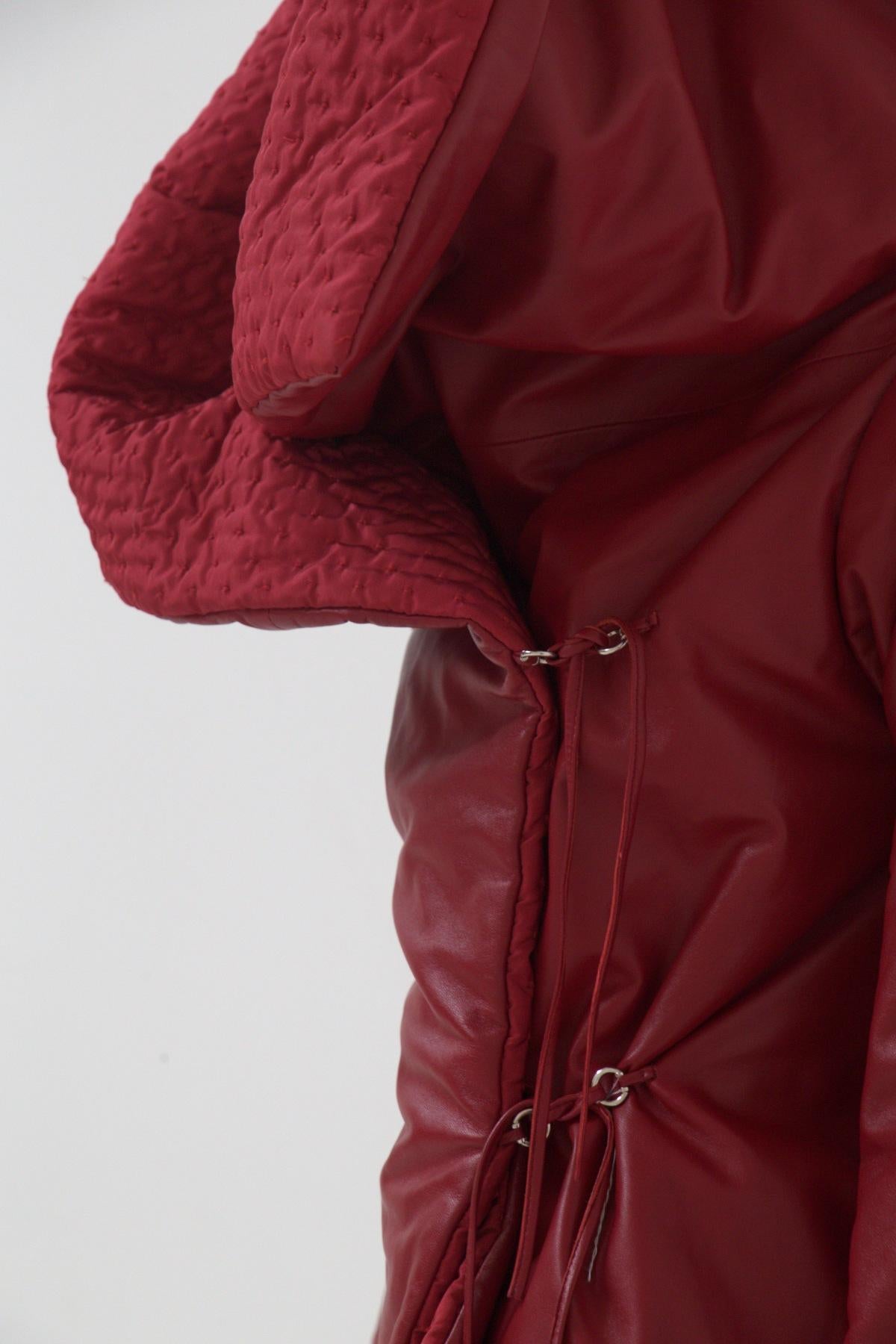 Gianfranco Ferré Rare Oversized Red Leather Jacket For Sale 4