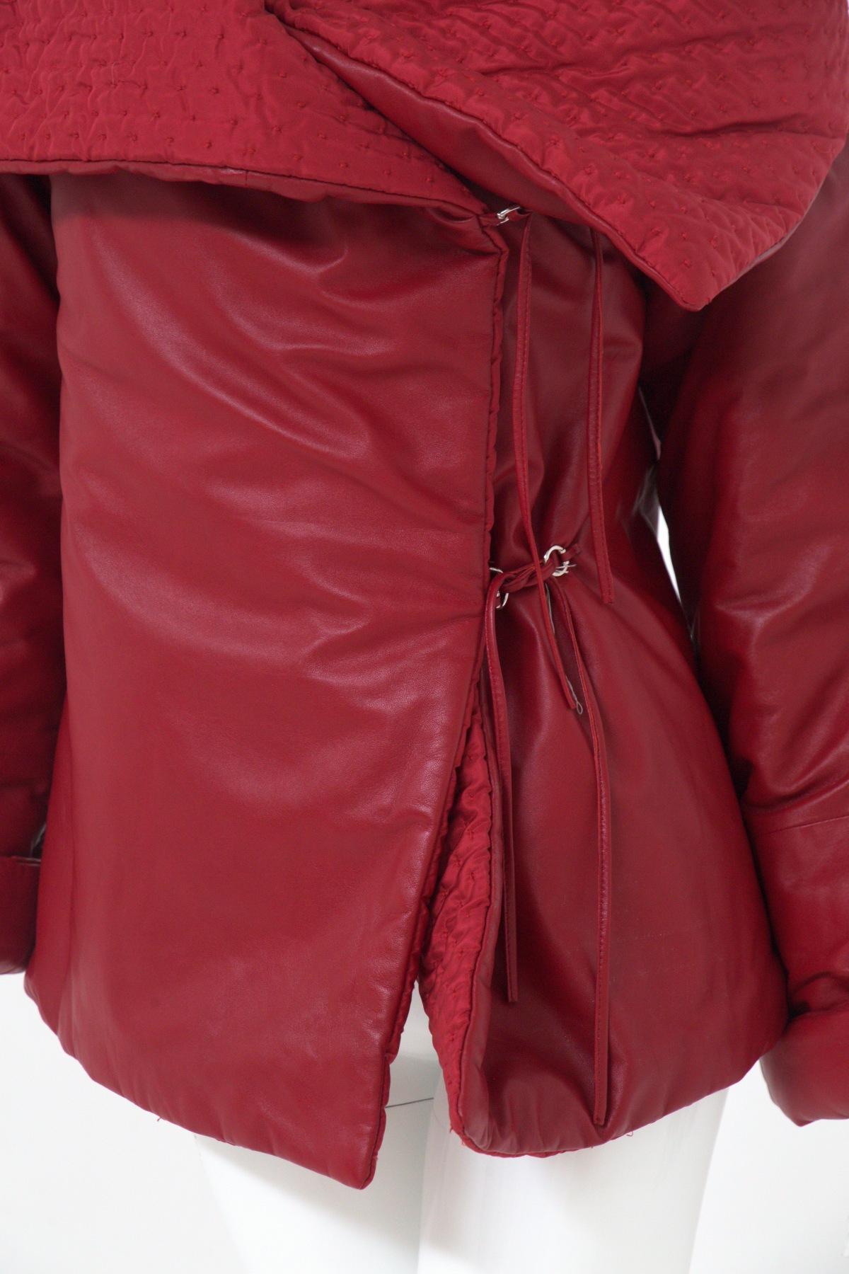 Gianfranco Ferré Rare Oversized Red Leather Jacket For Sale 8