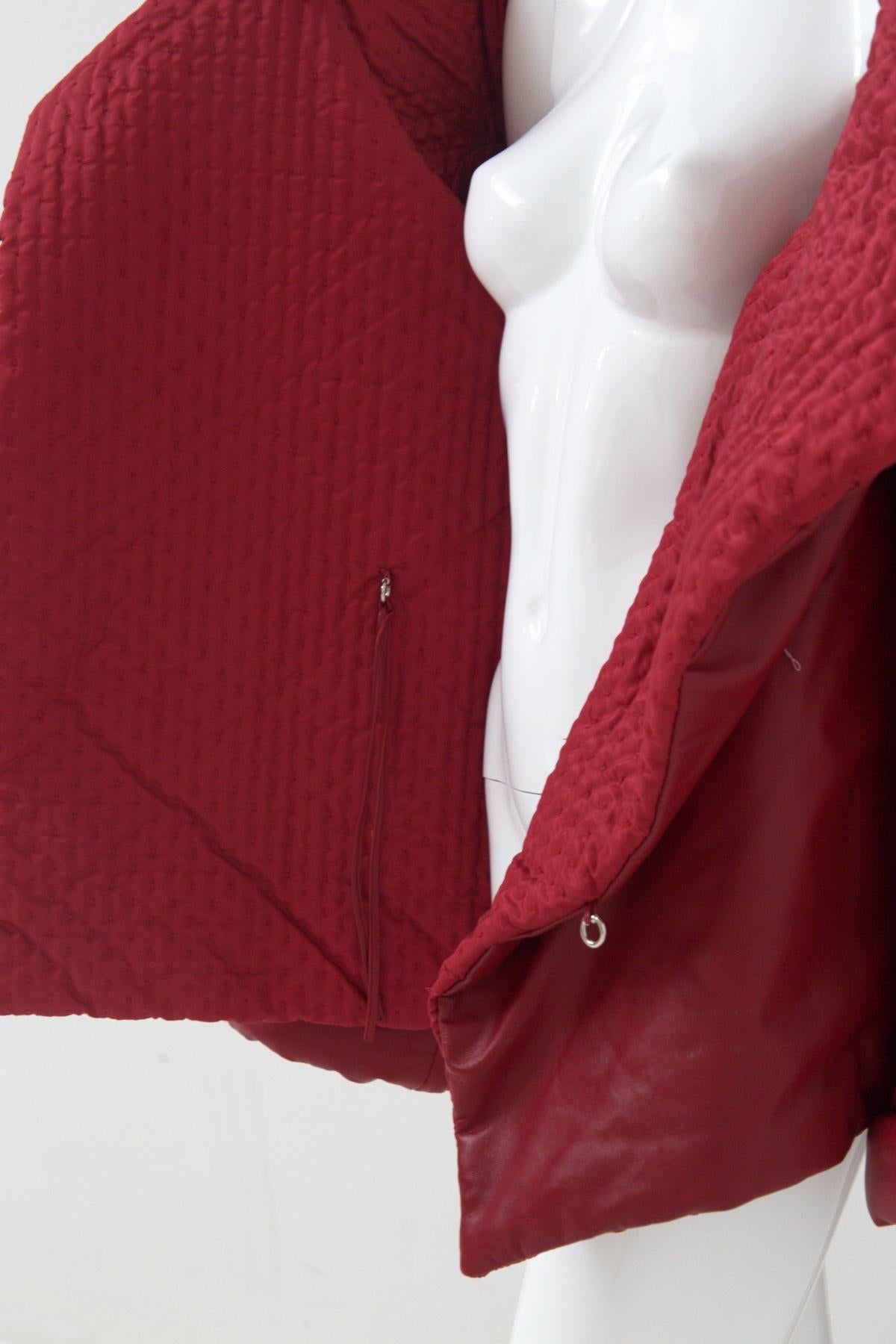 Gianfranco Ferré Rare Oversized Red Leather Jacket For Sale 9