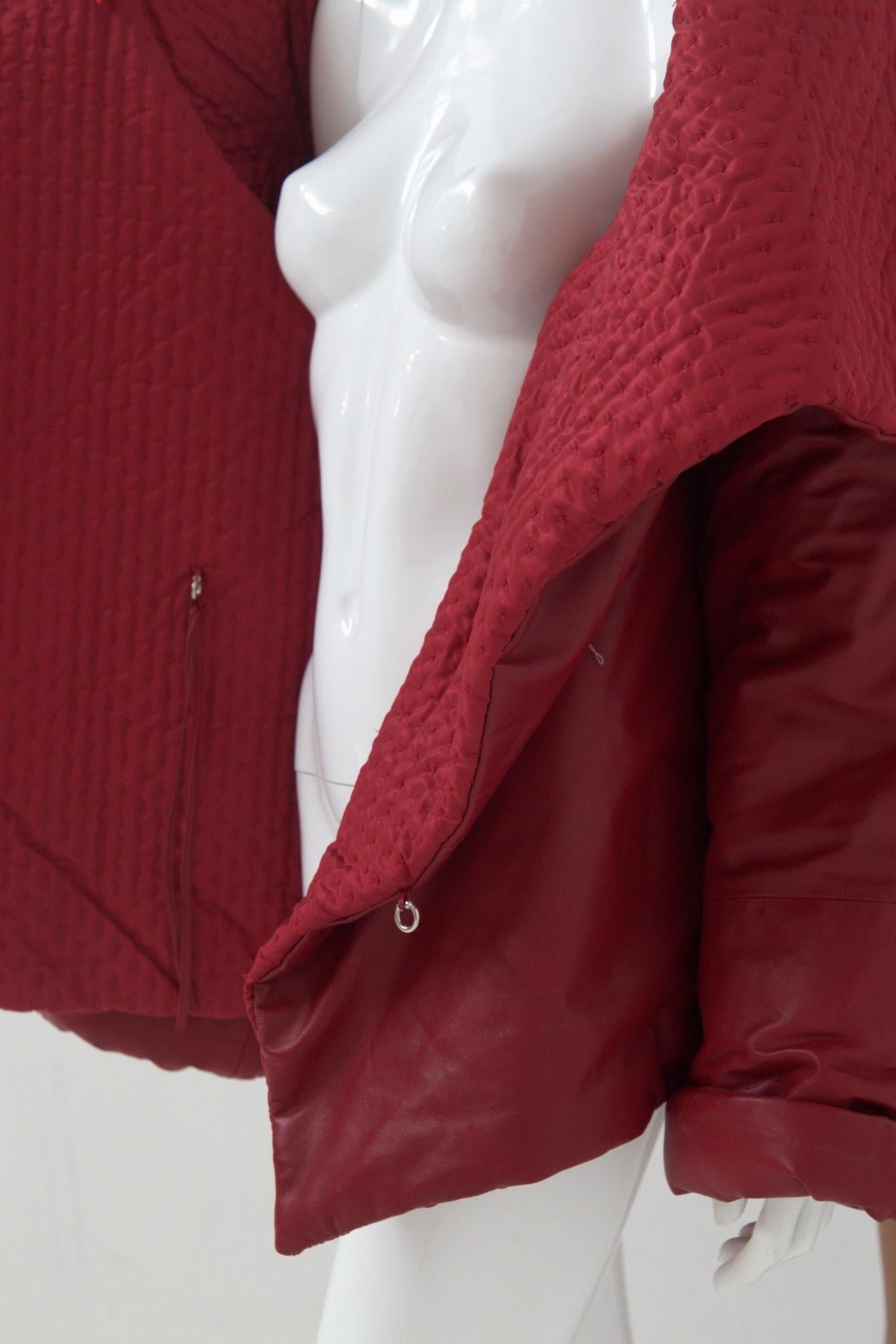 Gianfranco Ferré Rare Oversized Red Leather Jacket For Sale 11