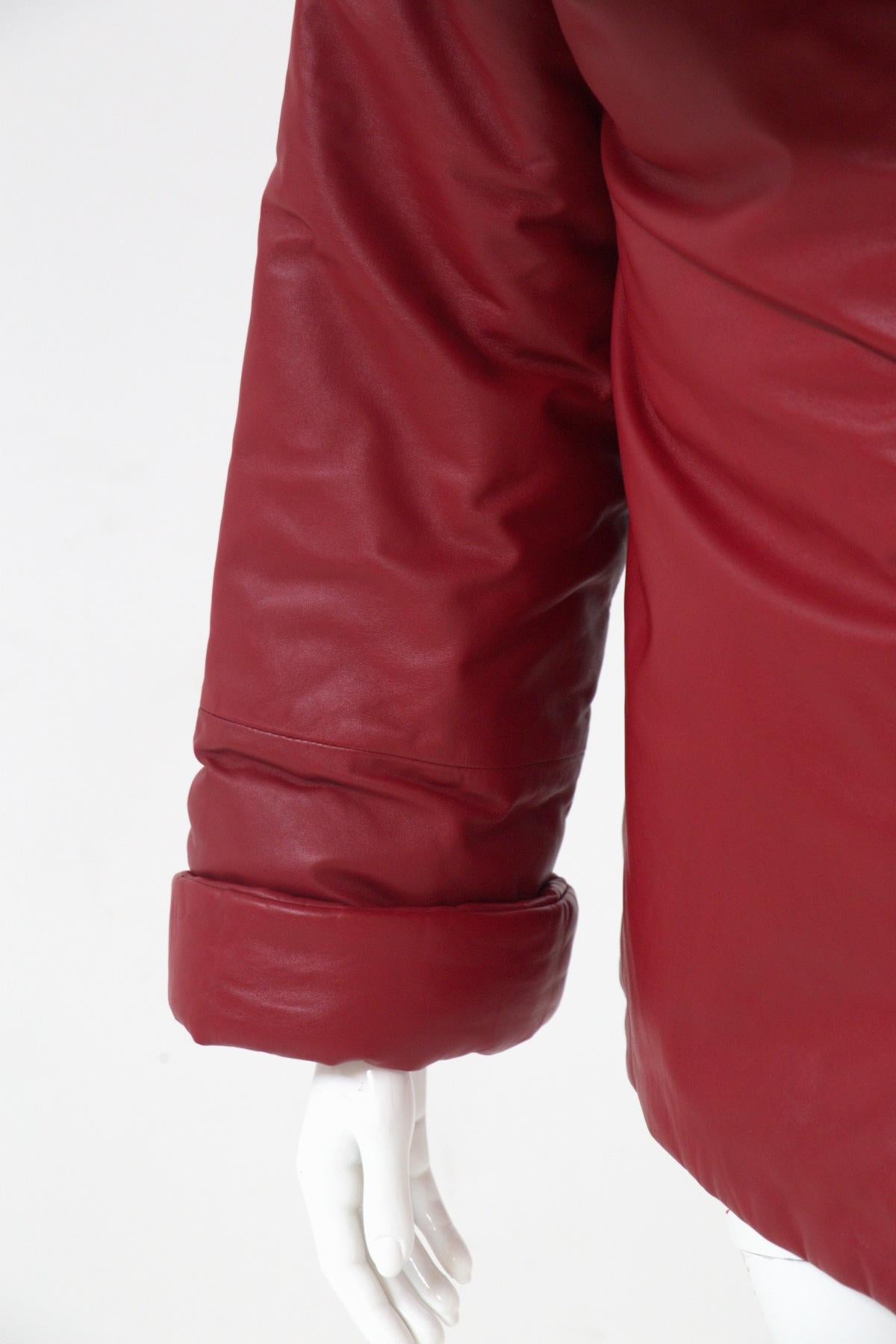 Gianfranco Ferré Rare Oversized Red Leather Jacket In Good Condition For Sale In Milano, IT