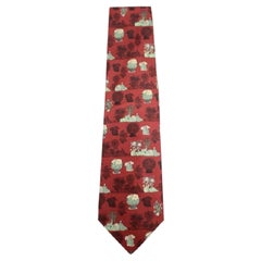 Gianfranco Ferre Red Pure Silk Flower Pot Illustrated Tie Gftty01