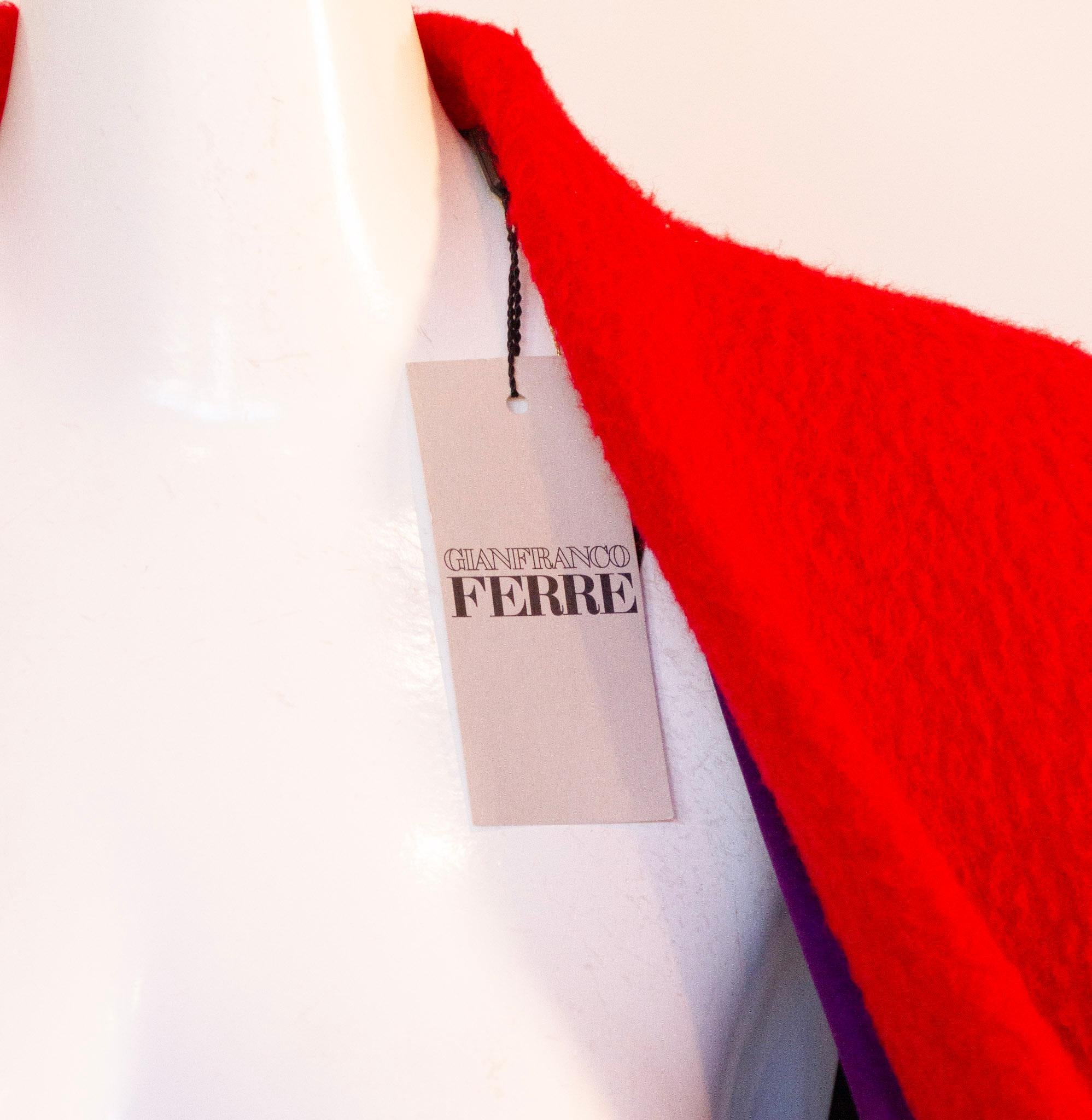 Gianfranco Ferre, Red, Wool and Alpaca, Cocoon Coat, 1978 For Sale 3