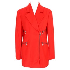 Gianfranco Ferre Red Wool Fitted Blazer 1980s