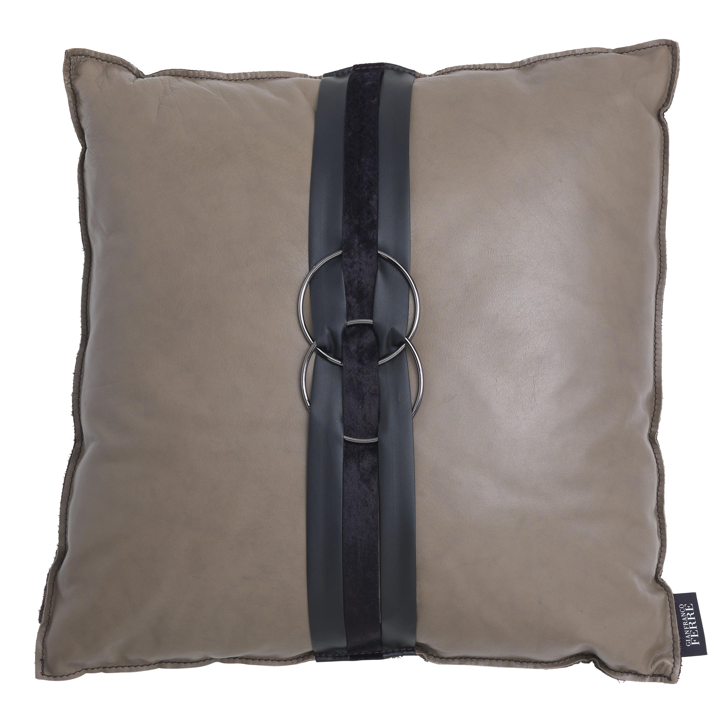 21st Century Ring_1 Decorative Cushion in Leather by Gianfranco Ferré Home For Sale