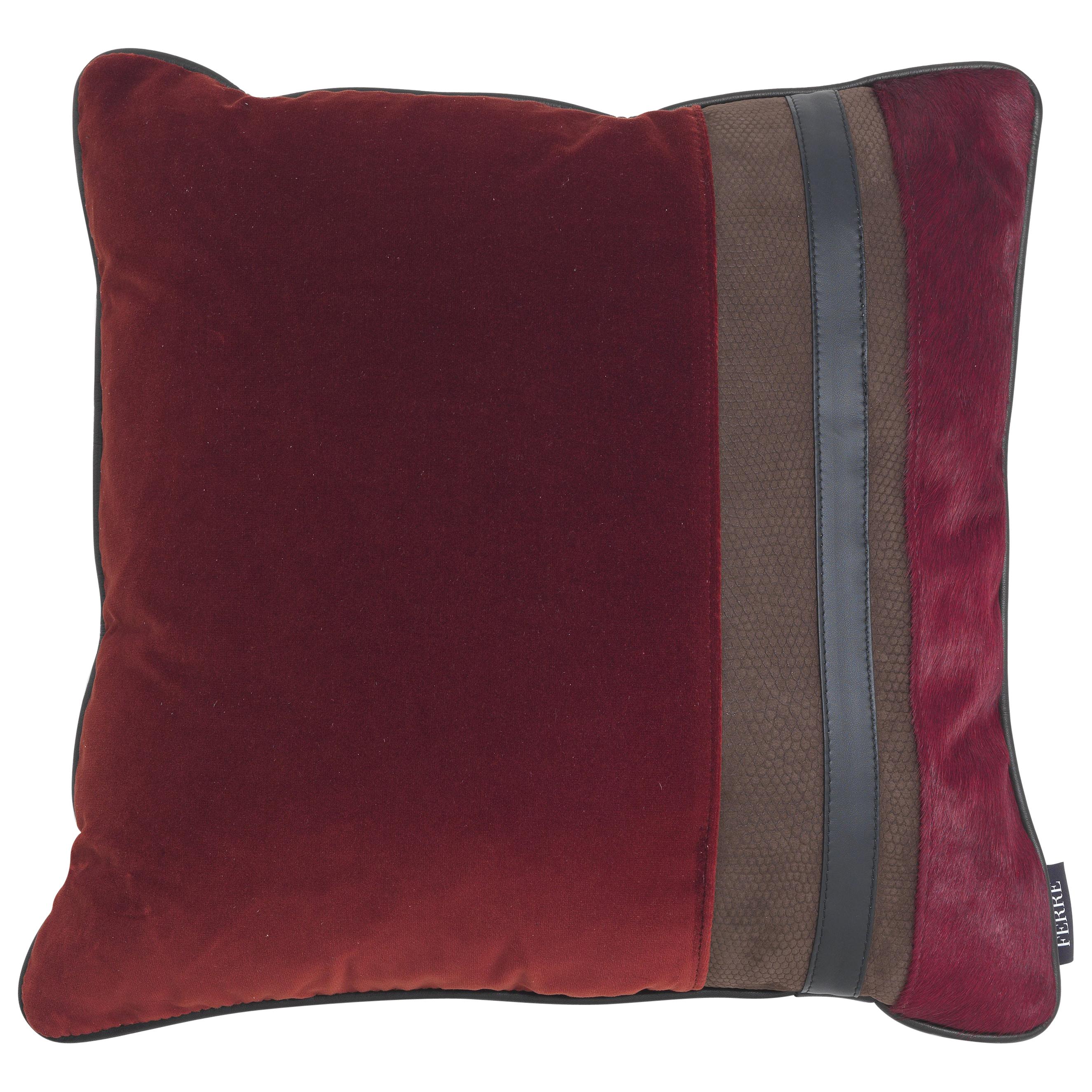21st Century Road_1 Decorative Cushion in Velvet by Gianfranco Ferré Home For Sale