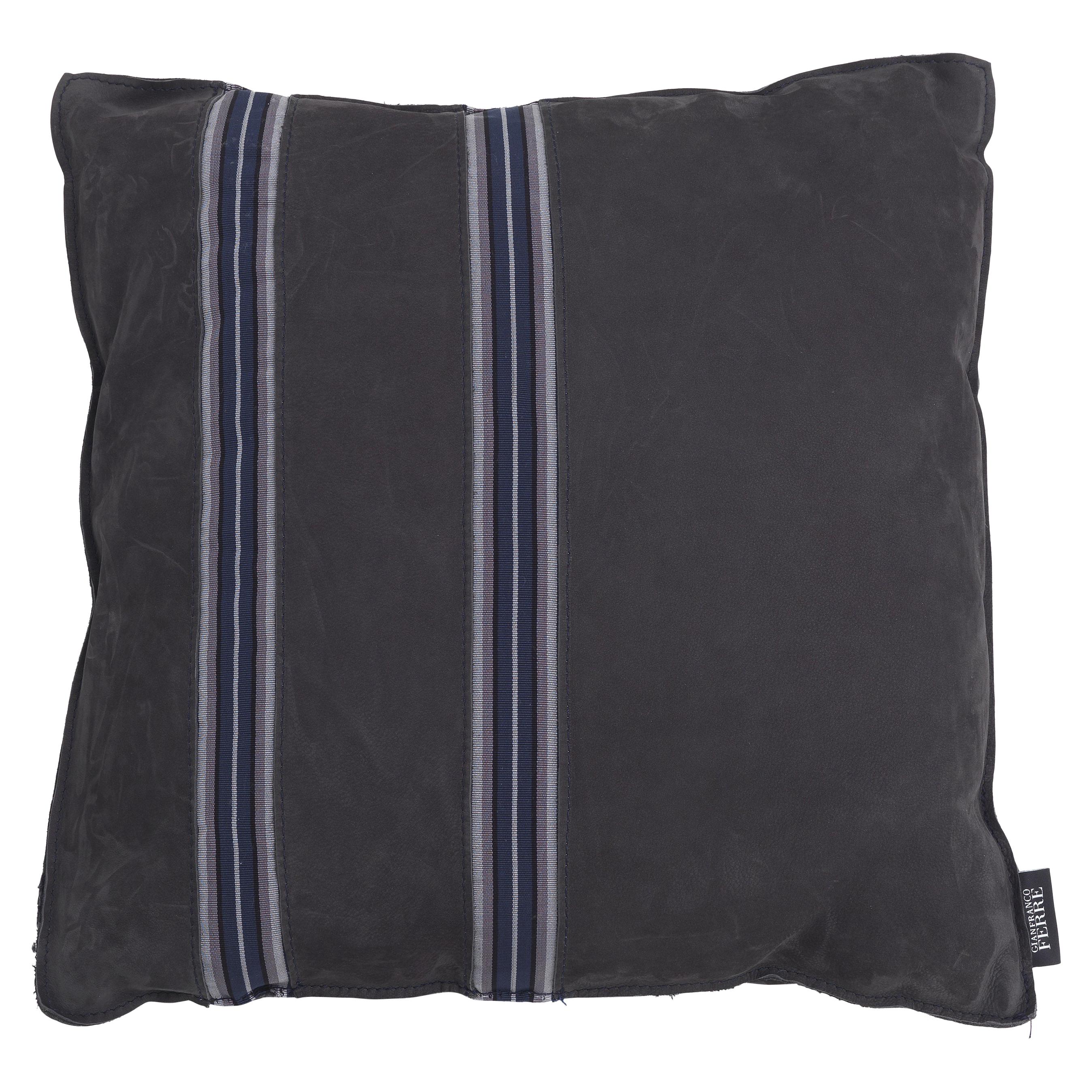 21st Century Road_2 Decorative Cushion with Leather by Gianfranco Ferré Home For Sale