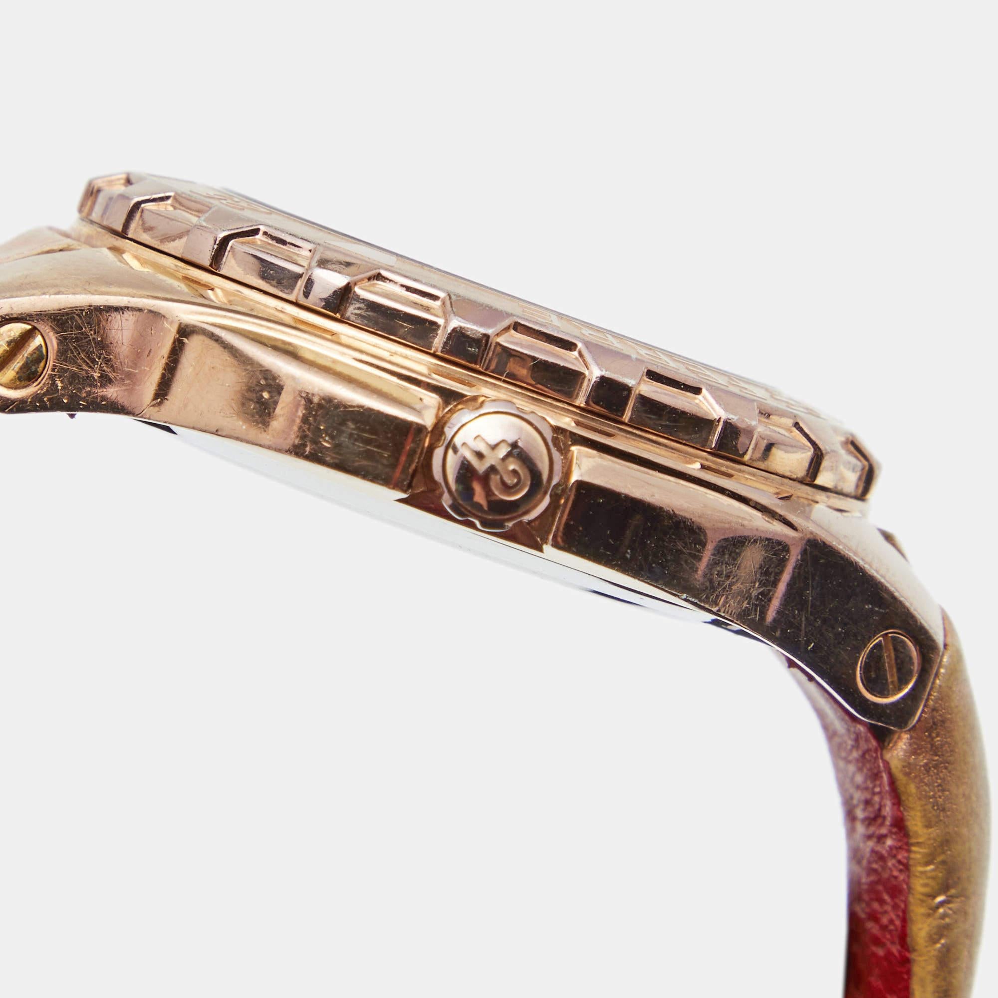 Gianfranco Ferre Rose Gold Plated Stainless Steel Leather Unisex