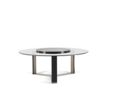 Gianfranco Ferré Home Round Glasgow Dining Table in Metal and Brass Finish