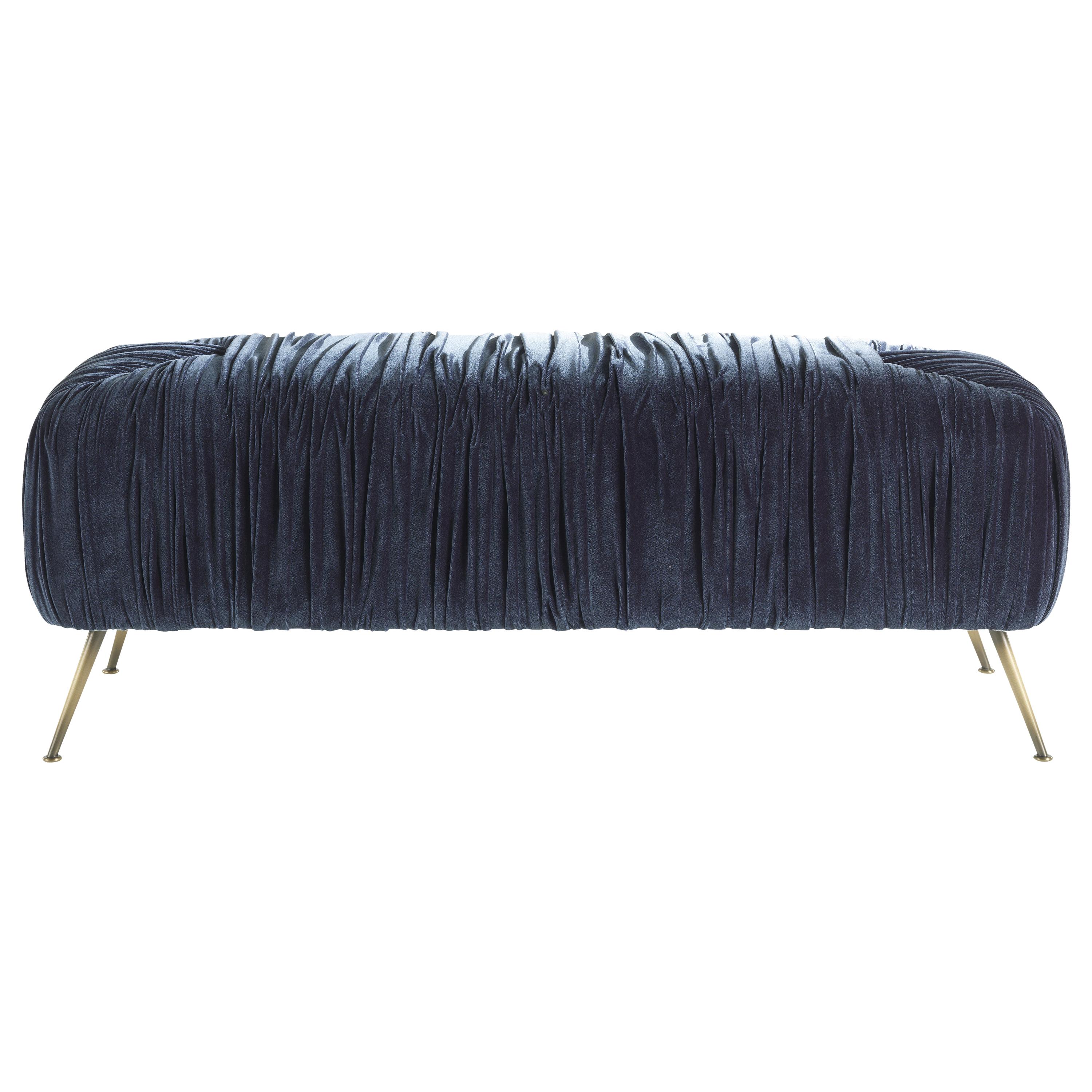 21st Century Rowe Pouf in Blue Velvet by Gianfranco Ferré Home For Sale