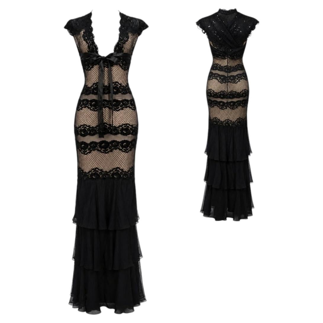 Gianfranco Ferre - Robe à ornements en cristal pour le défilé - Printemps/Été 2005 - Taille 40IT