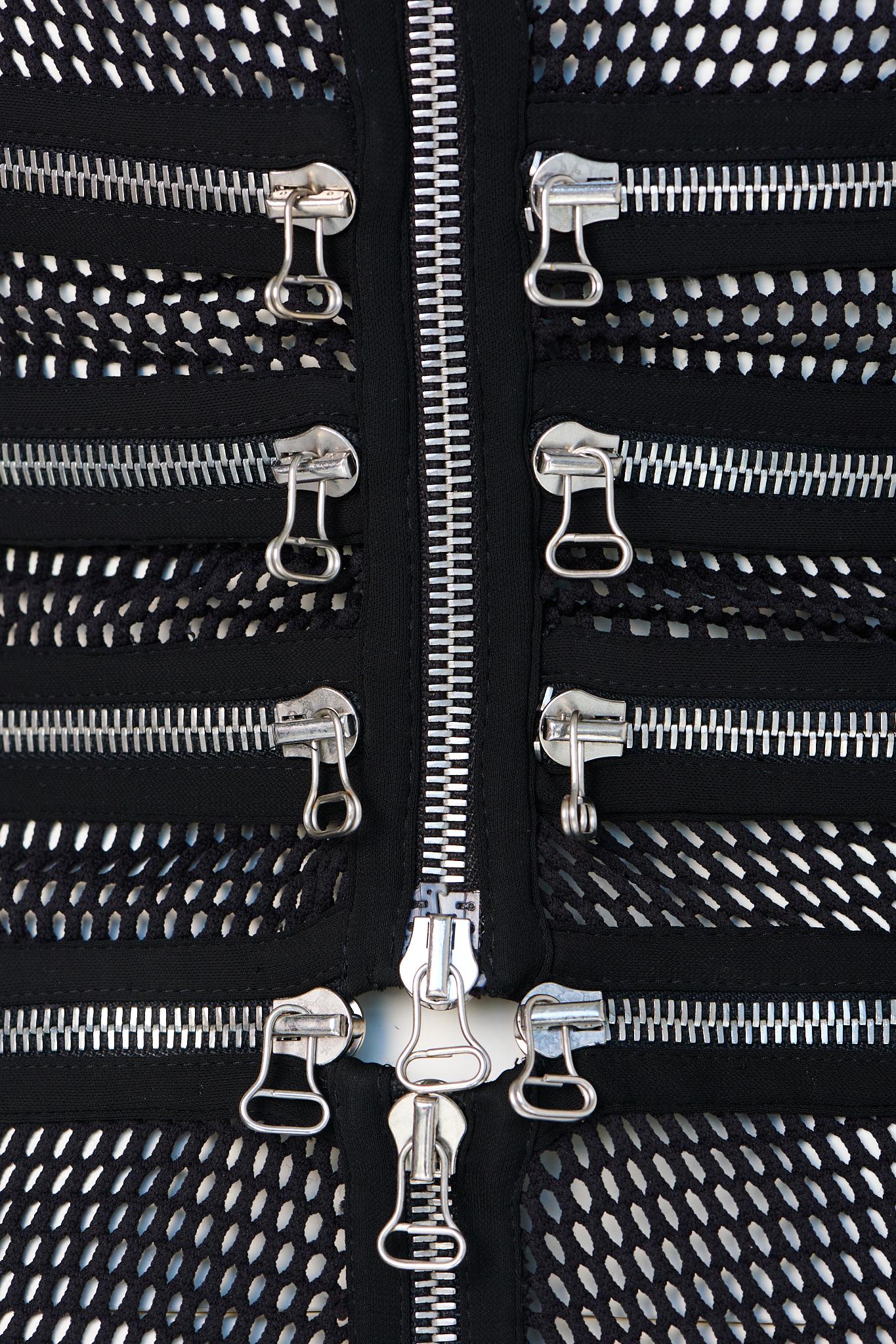 Gianfranco Ferre Runway Fishnet Zip-Embellished Dress, Spring-Summer 2005 5