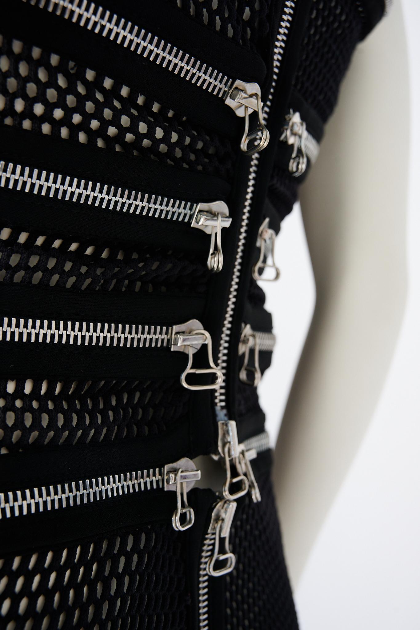 Gianfranco Ferre Runway Fishnet Zip-Embellished Dress, Spring-Summer 2005 11