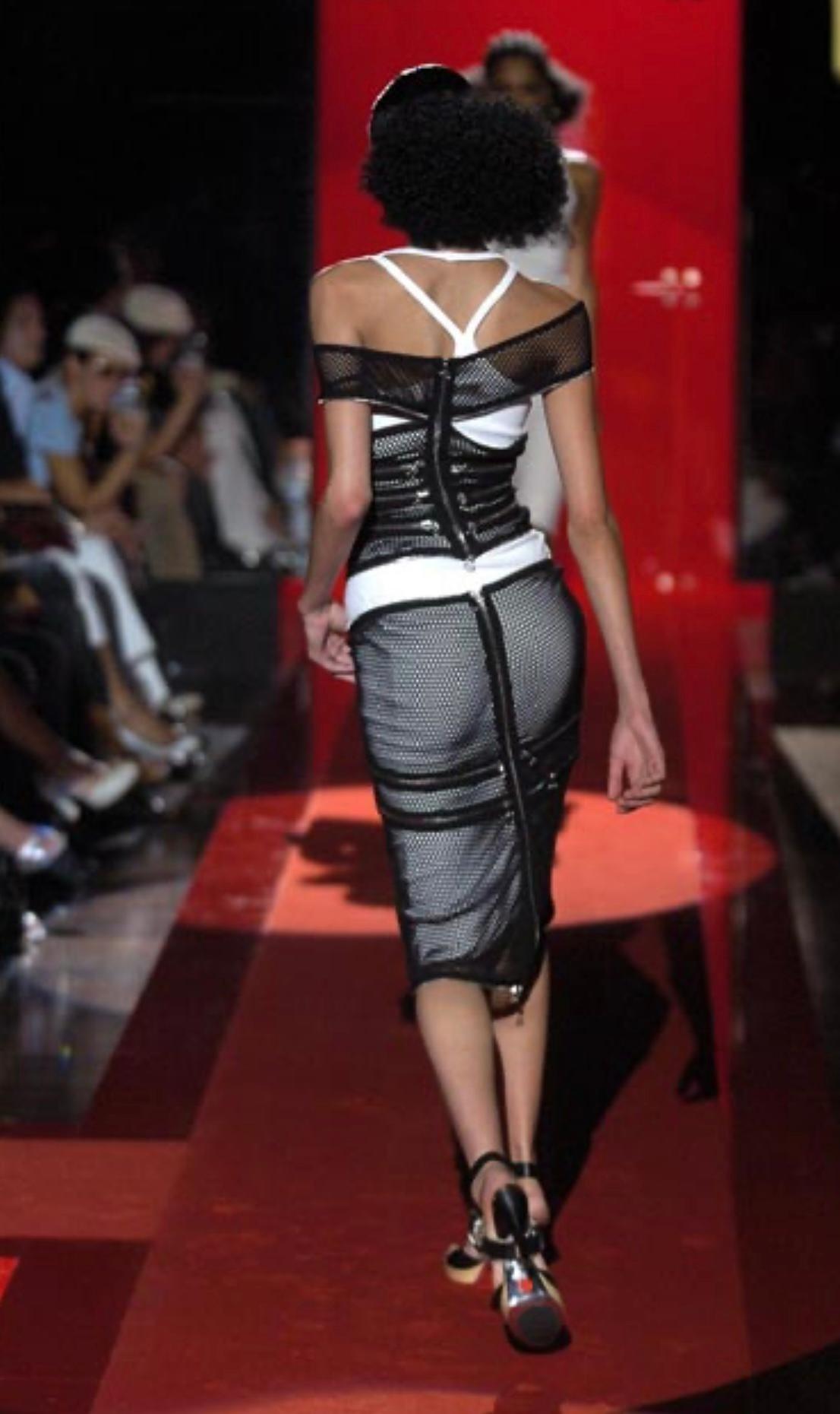 Gianfranco Ferre Runway Fishnet Zip-Embellished Dress, Spring-Summer 2005 13