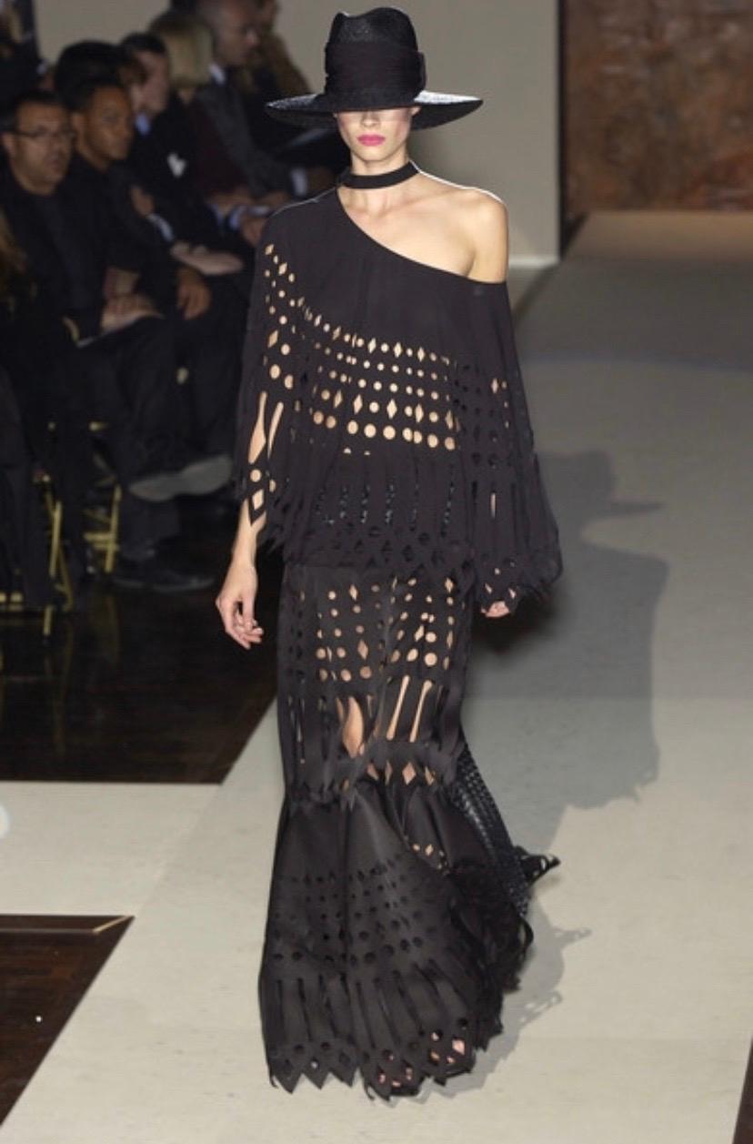 Women's Gianfranco Ferré S/S 2004 Plunging Laser Cut Silk Dress For Sale